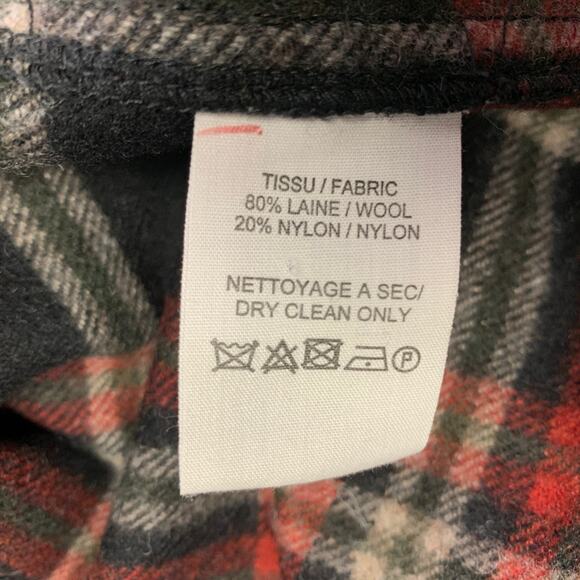 A.P.C. Size XXL Black Red Plaid Wool Blend One Pocket Long Sleeve Shirt - Picture 5 of 6